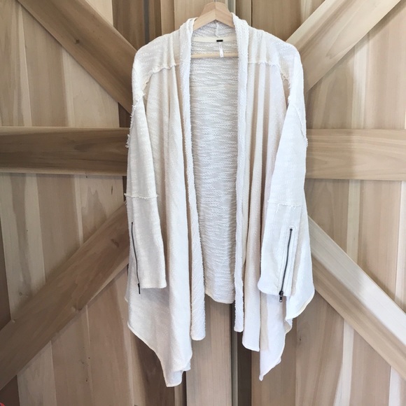 Free People oversized waterfall cardigan Raw edge